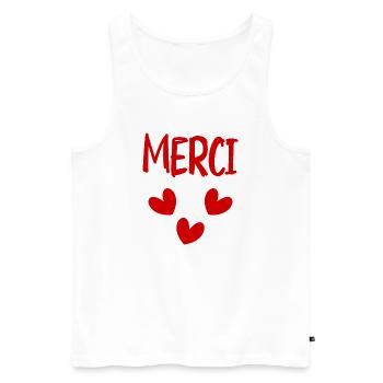 GELIEBTE. VIELEN DANK. DANKE HERRIN - Männer Premium Bio Tank Top - Weiß - Vorne - Michal (187cm)