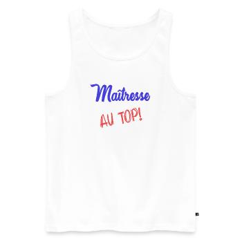 MISTRESS. THANK YOU. THANK YOU MISTRESS - Men's Premium Organic Tank Top - white - Front - Michal (187cm)