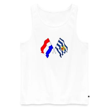 Flagge Niederlande, Zeeland gekreuzt - Männer Premium Bio Tank Top - Weiß - Vorne - AI Model Male 178 light (178cm)