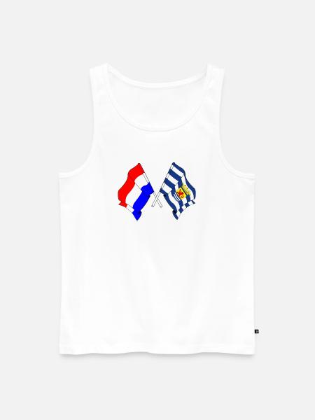 Flag Netherlands, Zeeland crossed - Men's Premium Organic Tank Top - white