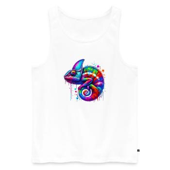 Chameleon - Men's Premium Organic Tank Top - white - Front - Michal (187cm)