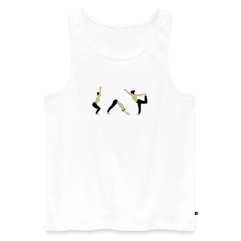 Power yoga dans la salle de sport vert clair - Débardeur bio Premium Homme - blanc - Devant - AI Model Male 178 light (178cm)