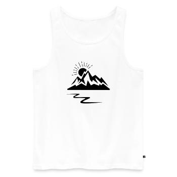 Logo de la montagne - Débardeur bio Premium Homme - blanc - Devant - AI Model Male 178 light (178cm)