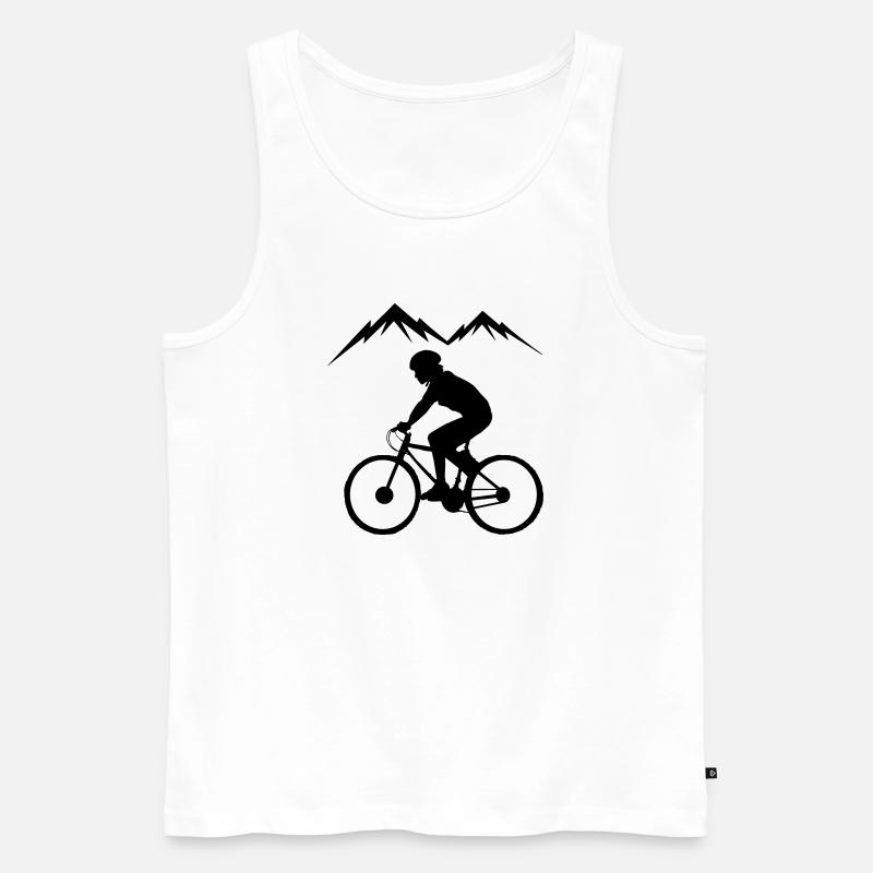 Biker-Berge Hintergrund - Männer Premium Bio Tank Top - Weiß