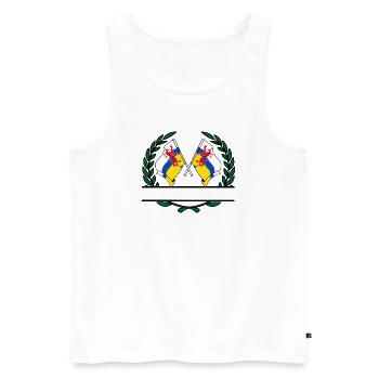 Flags province of Limburg laurel wreath banner - Men's Premium Organic Tank Top - white - Front - AI Model Male 178 light (178cm)