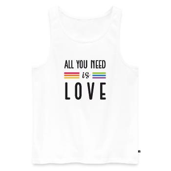 Mois de la fierté LGBTQ - Tout ce dont vous avez besoin, c’est de l’amour - Débardeur bio Premium Homme - blanc - Devant - Michal (187cm)