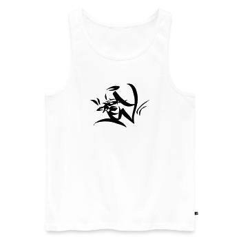Graffiti Tag JGA Crew Angel 01 1C - Männer Premium Bio Tank Top - Weiß - Vorne - AI Model Male 178 light (178cm)