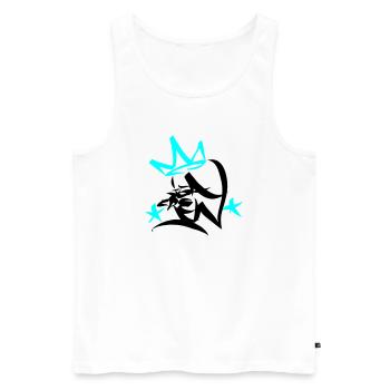 Graffiti Tag JGA Crew King 01 2C - Men's Premium Organic Tank Top - white - Front - AI Model Male 178 light (178cm)