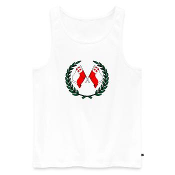 Flags province of Utrecht laurel wreath - Men's Premium Organic Tank Top - white - Front - AI Model Male 178 light (178cm)