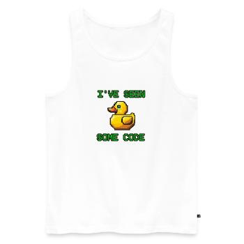 Pixel Duck Ich habe etwas Code gesehen - Männer Premium Bio Tank Top - Weiß - Vorne - AI Model Male 178 light (178cm)
