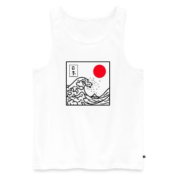 Japan Big Wave Kanagawa Zen T-Shirt - Männer Premium Bio Tank Top - Weiß - Vorne - Michal (187cm)
