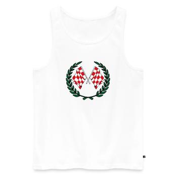 Couronne de laurier des drapeaux de la province du Brabant-Septentrional - Débardeur bio Premium Homme - blanc - Devant - AI Model Male 178 light (178cm)