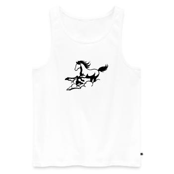Cheval Rêve Nuages - Débardeur bio Premium Homme - blanc - Devant - Michal (187cm)