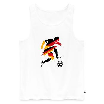 Illustration rebelle de fan de football allemand - Débardeur bio Premium Homme - blanc - Devant - AI Model Male 178 light (178cm)