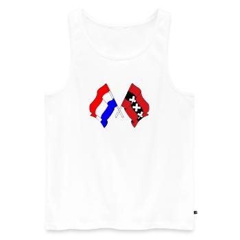 Drapeau Pays-Bas, Amsterdam croisé - Débardeur bio Premium Homme - blanc - Devant - AI Model Male 178 light (178cm)