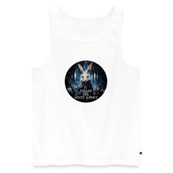 Kaninchen Alice im Wunderland FOLGEN SIE DEM WEISSEN - Männer Premium Bio Tank Top - Weiß - Vorne - AI Model Male 178 light (178cm)