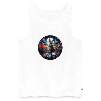 Kaninchen Alice im Wunderland Im Kaninchenbau - Männer Premium Bio Tank Top - Weiß - Vorne - AI Model Male 178 light (178cm)