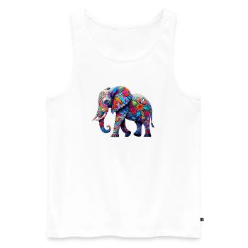 Éléphant - Débardeur bio Premium Homme - blanc - Devant - Michal (187cm)