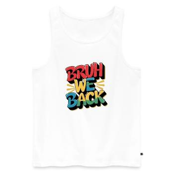 Fröhliches, wiederkehrendes Design mit buntem Text - Männer Premium Bio Tank Top - Weiß - Vorne - AI Model Male 178 light (178cm)