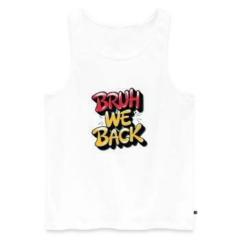 Pronunciation and Retro Style Text Design - Men's Premium Organic Tank Top - white - Front - AI Model Male 178 light (178cm)