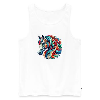 Horse - Men's Premium Organic Tank Top - white - Front - Michal (187cm)