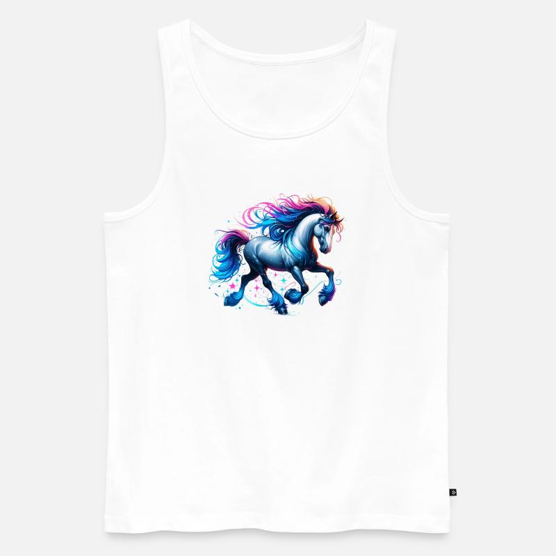 Pferd - Männer Premium Bio Tank Top - Weiß