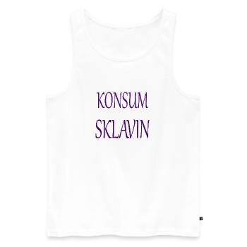 Konsumsklavin - Männer Premium Bio Tank Top - Weiß - Vorne - Michal (187cm)