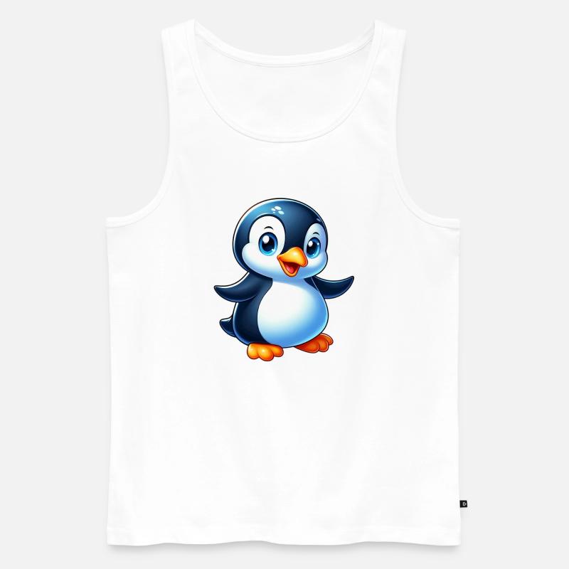 Pinguin - Männer Premium Bio Tank Top - Weiß