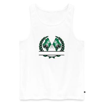 Flags East Flanders Belgium laurel wreath banner - Men's Premium Organic Tank Top - white - Front - AI Model Male 178 light (178cm)