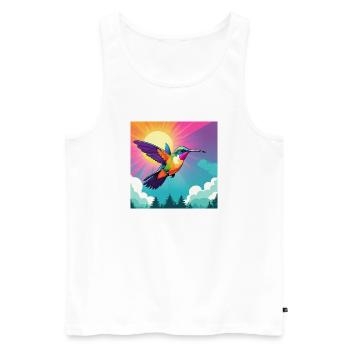Hummingbird - Männer Premium Bio Tank Top - Weiß - Vorne - Michal (187cm)