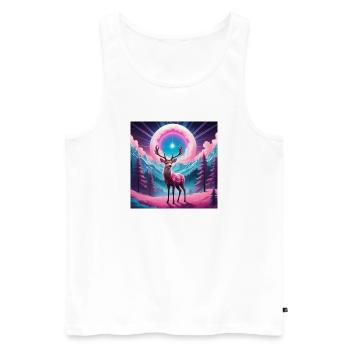 Deer on the mountain - Men's Premium Organic Tank Top - white - Front - AI Model Male 178 light (178cm)
