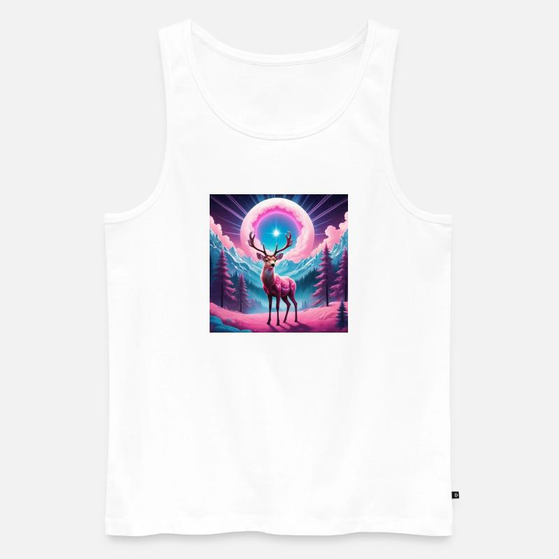 Hirsch am Berg - Männer Premium Bio Tank Top - Weiß
