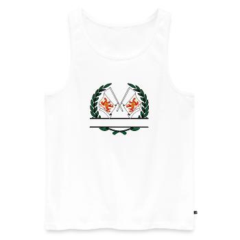 Flags Limburg Belgium laurel wreath banner - Men's Premium Organic Tank Top - white - Front - Michal (187cm)