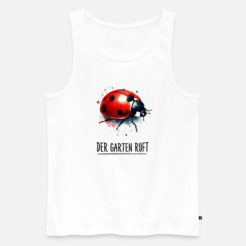 Der Garten ruft - Marienkäfer Gärtner - Männer Premium Bio Tank Top - Weiß