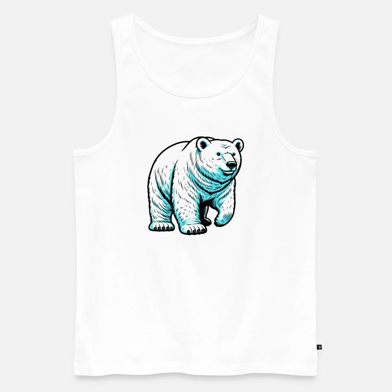 Eisbär - Männer Premium Bio Tank Top - Weiß