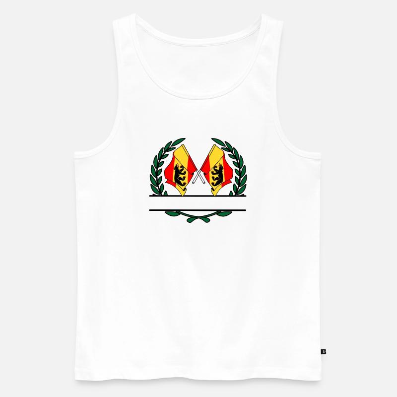 Fahnen Bern Schweiz Lorbeerkranz Banner - Männer Premium Bio Tank Top - Weiß