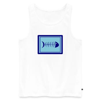 SARDINE. FISH. APRIL FOOL. EASTER. SEA - Men's Premium Organic Tank Top - white - Front - Michal (187cm)