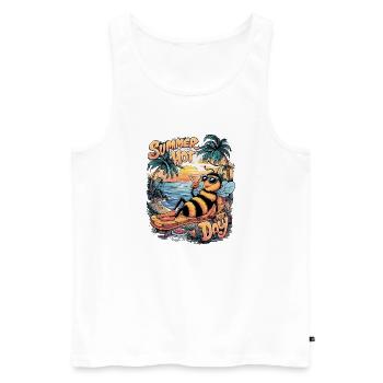 Summer Bee Relaxation Day - Men's Premium Organic Tank Top - white - Front - AI Model Male 178 light (178cm)