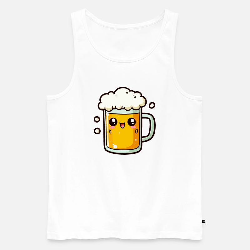 Comic Bier - Männer Premium Bio Tank Top - Weiß
