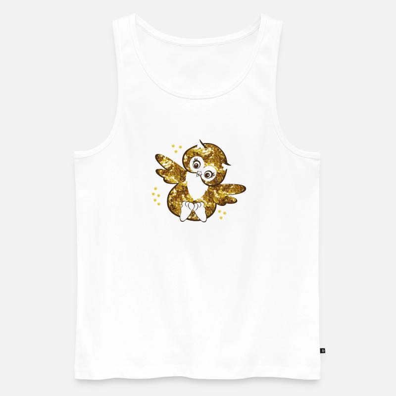 Funkelnde Eulenmädchen Illustration - Männer Premium Bio Tank Top - Weiß