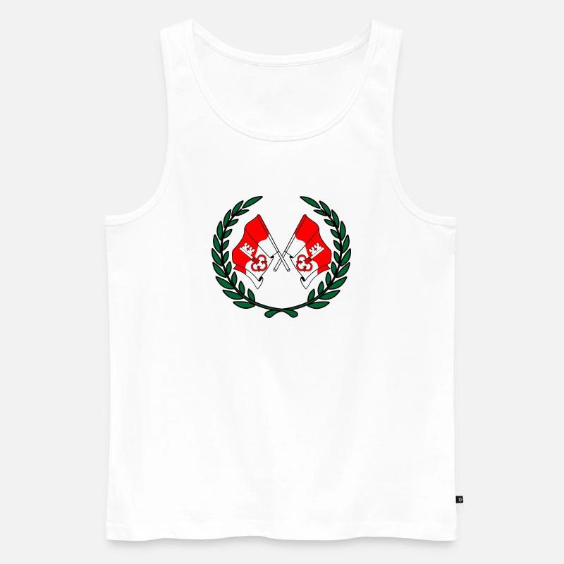 Fahnen Obwalden Schweiz Lorbeerkranz - Männer Premium Bio Tank Top - Weiß