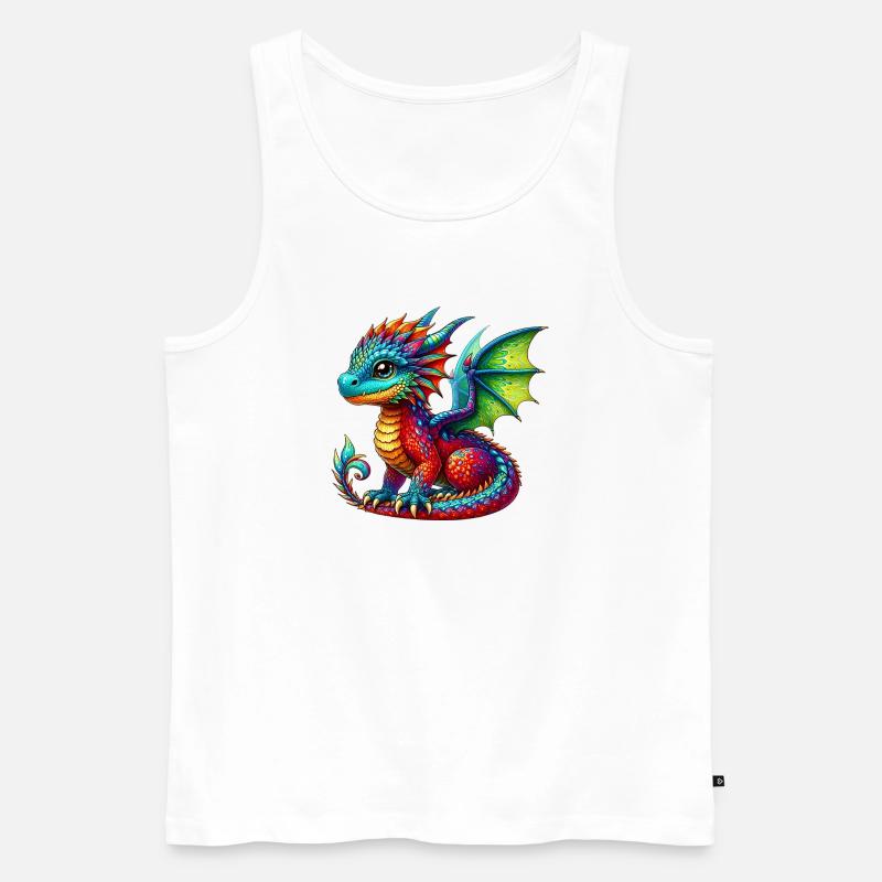 Drache - Männer Premium Bio Tank Top - Weiß