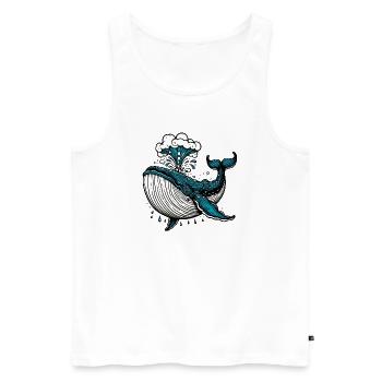 Wal - Männer Premium Bio Tank Top - Weiß - Vorne - AI Model Male 178 light (178cm)