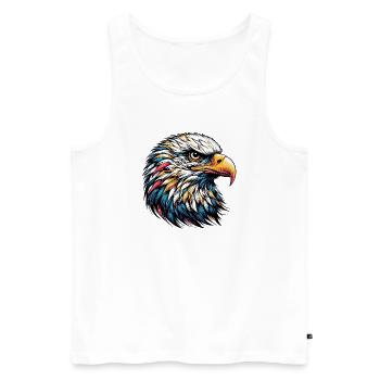 Eagle - Men's Premium Organic Tank Top - white - Front - AI Model Male 178 light (178cm)