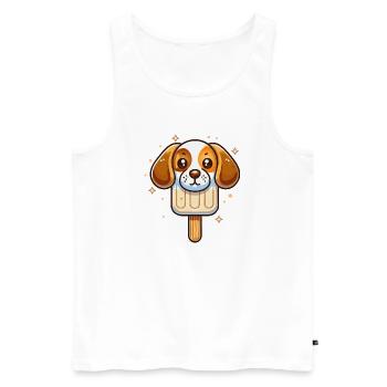 niedliches Beagle Hund-Eis-Motiv für den Sommer - Männer Premium Bio Tank Top - Weiß - Vorne - Michal (187cm)