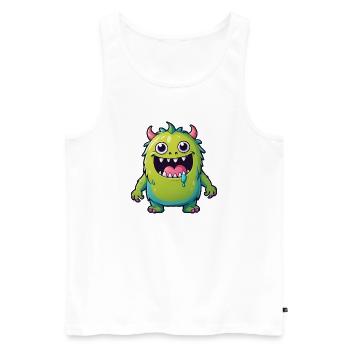 Cute Kids Cartoon Monster - Men's Premium Organic Tank Top - white - Front - AI Model Male 178 light (178cm)