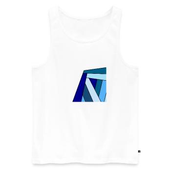 carre colore bleu - Débardeur bio Premium Homme - blanc - Devant - AI Model Male 178 light (178cm)