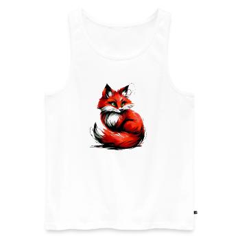 Fox - Men's Premium Organic Tank Top - white - Front - Michal (187cm)