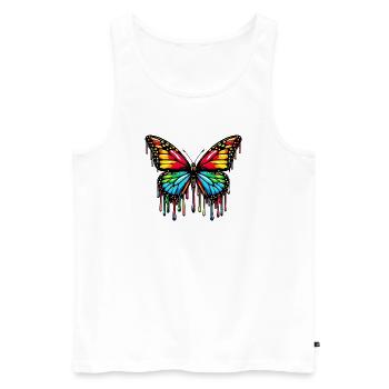 Schmetterling - Männer Premium Bio Tank Top - Weiß - Vorne - AI Model Male 178 light (178cm)