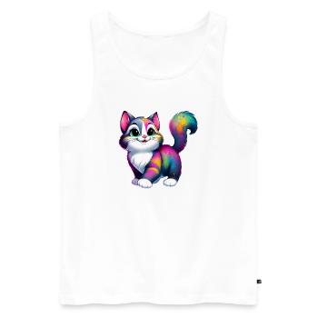 Chat - Débardeur bio Premium Homme - blanc - Devant - Michal (187cm)